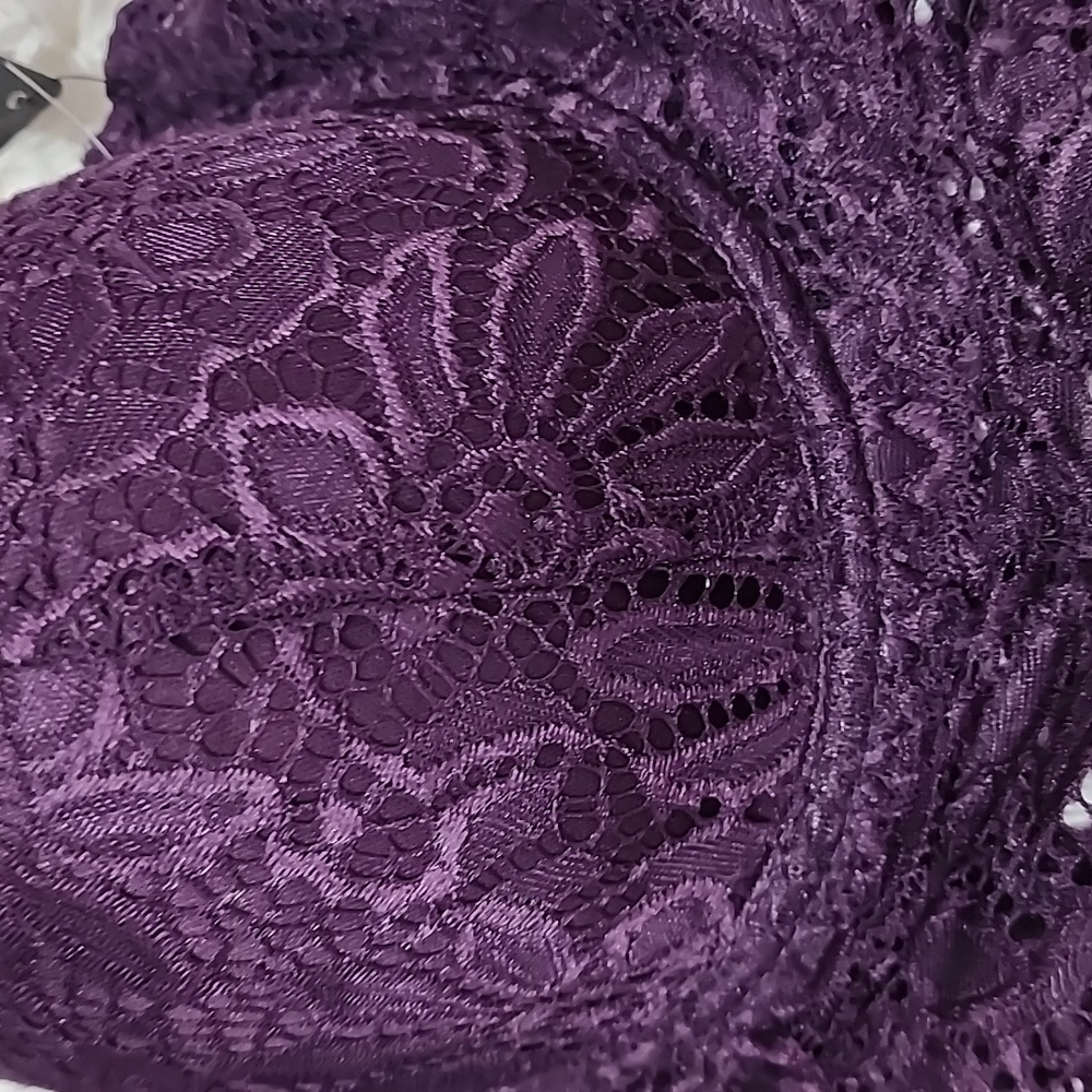 Body Frosting Brand New Elegant Purple Lace Bralette - Picture 6 of 11
